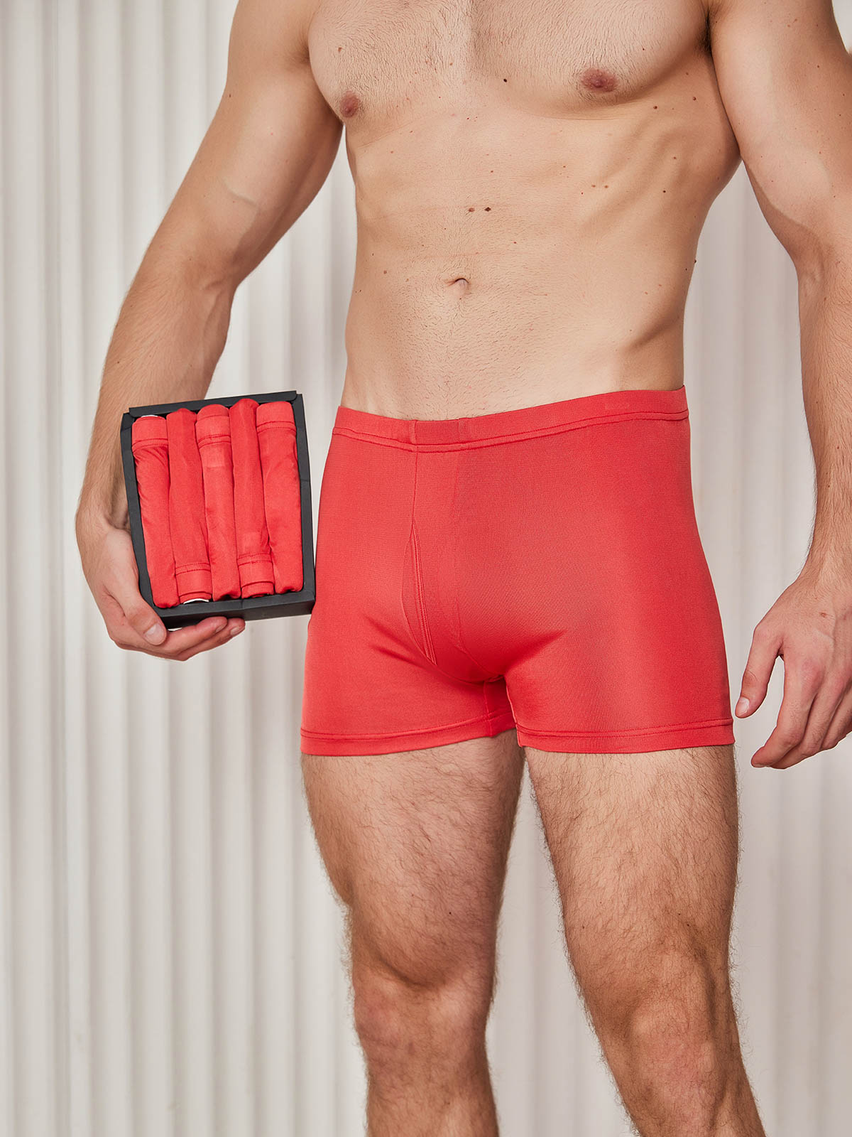 [Rød] SilkSilky-NO Mens Underwear 003