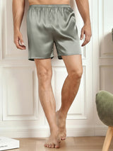 [Grågrønn] SilkSilky-NO Men's Sleep Shorts 003