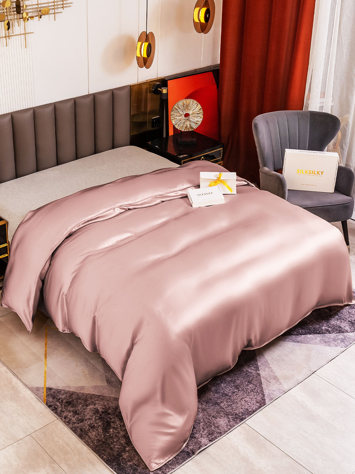 [Blek Mauve] SilkSilky-NO 19Momme Duvet Cover 001