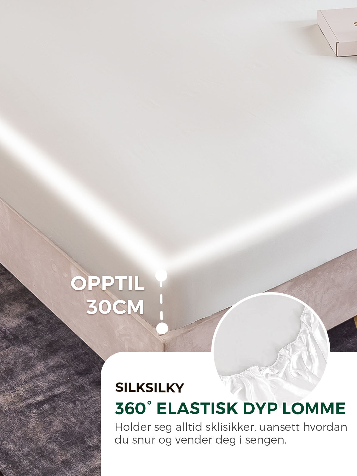 [Hvit] SilkSilky-NO 22Momme Bedding Set 003