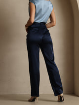 [Mørke blå] SilkSilky-NO 19Momme Silke Womens Pants 002