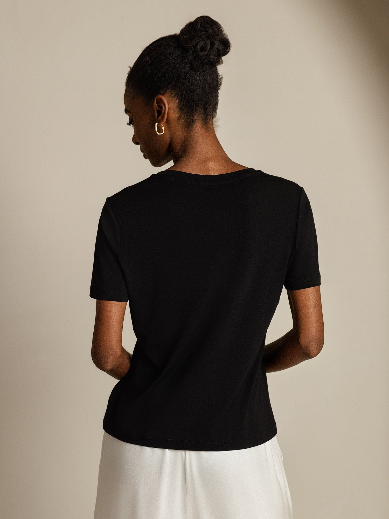 [Svart] SilkSilky-NO Silke Womens T-Shirt 002