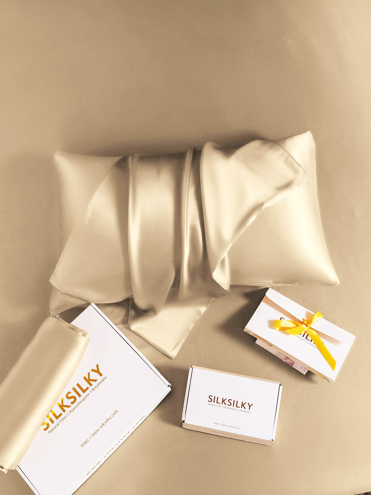 [Beige] SilkSilky-NO 22Momme Pillowcase 006