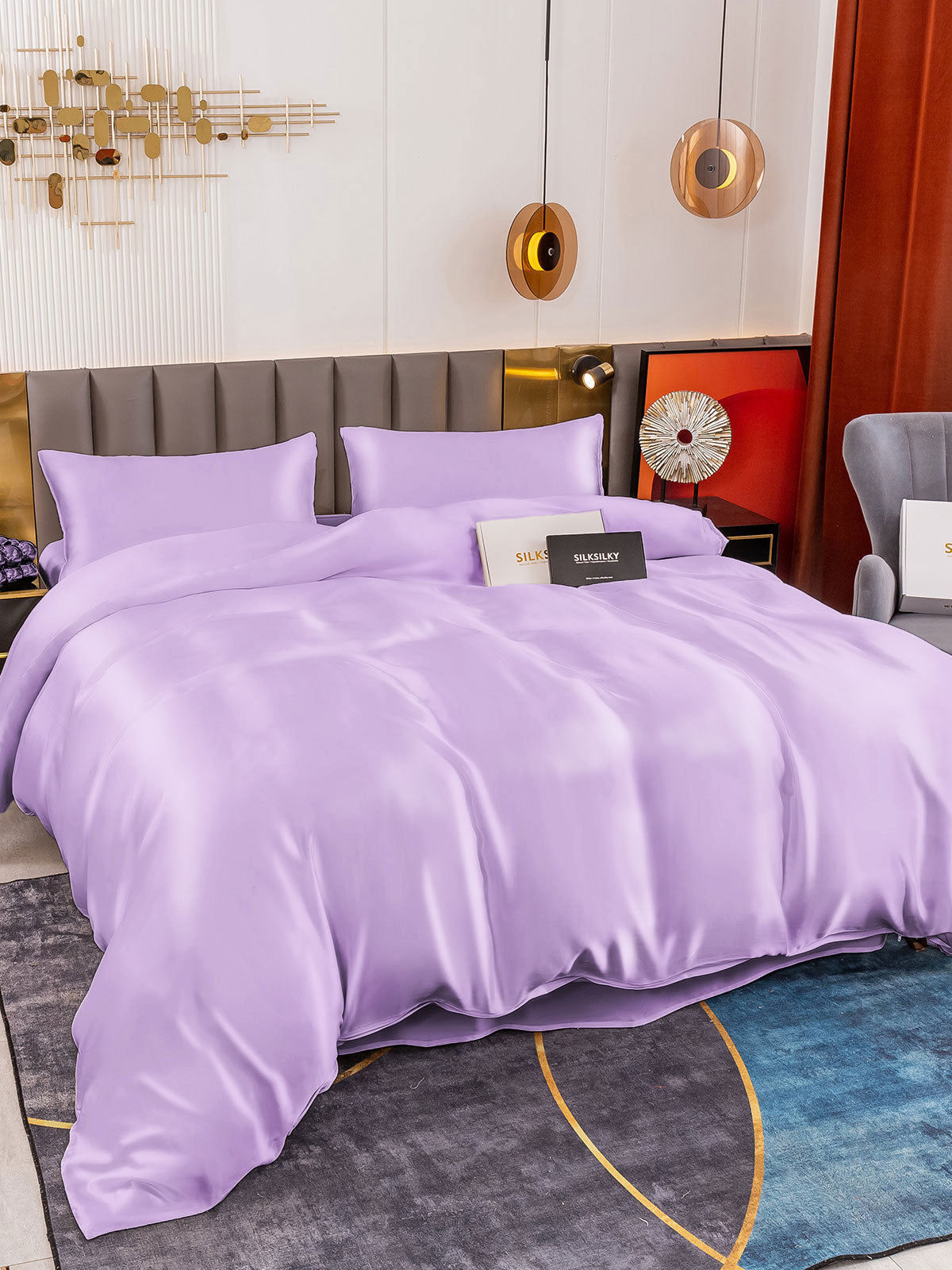 [Lavendel] SilkSilky-NO 19Momme Bedding Set 001