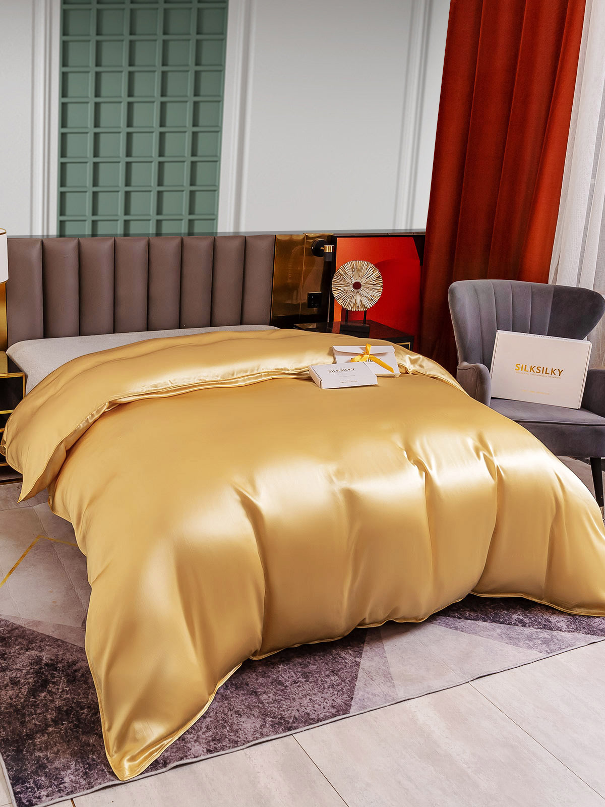 [Champagne] SilkSilky-NO 25Momme Duvet Cover 002