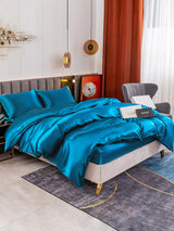[Blågrønn] SilkSilky-NO 19Momme Bedding Set 001