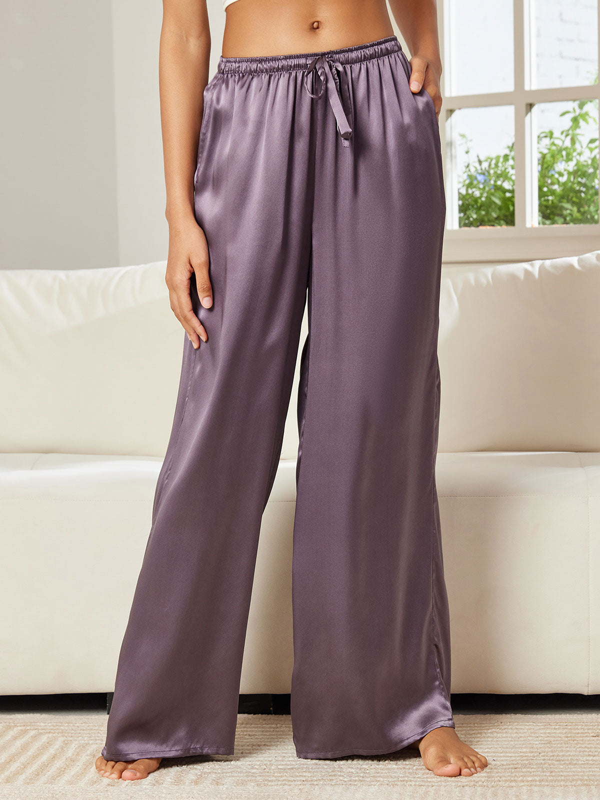 [Lilla Grå] SilkSilky-NO Womens Pants 001
