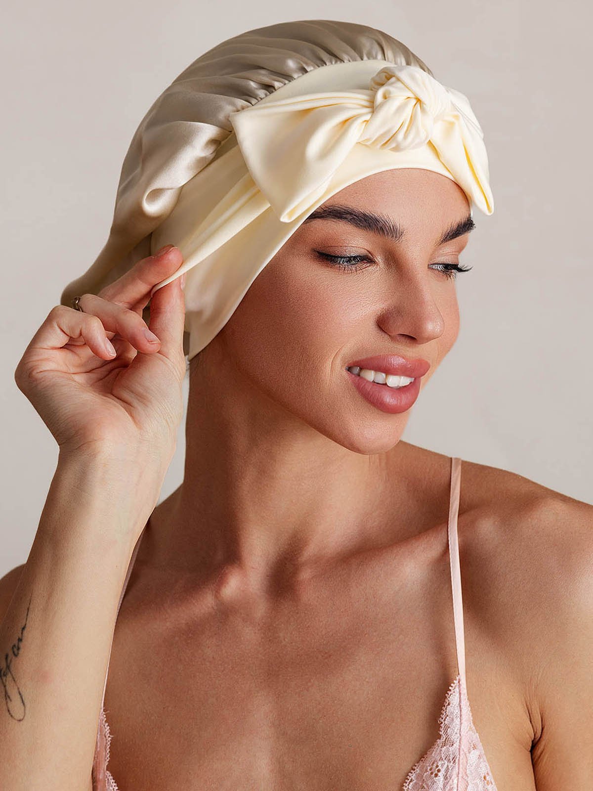 SilkSilky-NO Silke Sleep Cap Beige 005