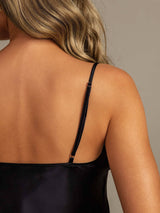 [Svart] SilkSilky-NO Spaghetti Strap V Neck Camisole sett 006