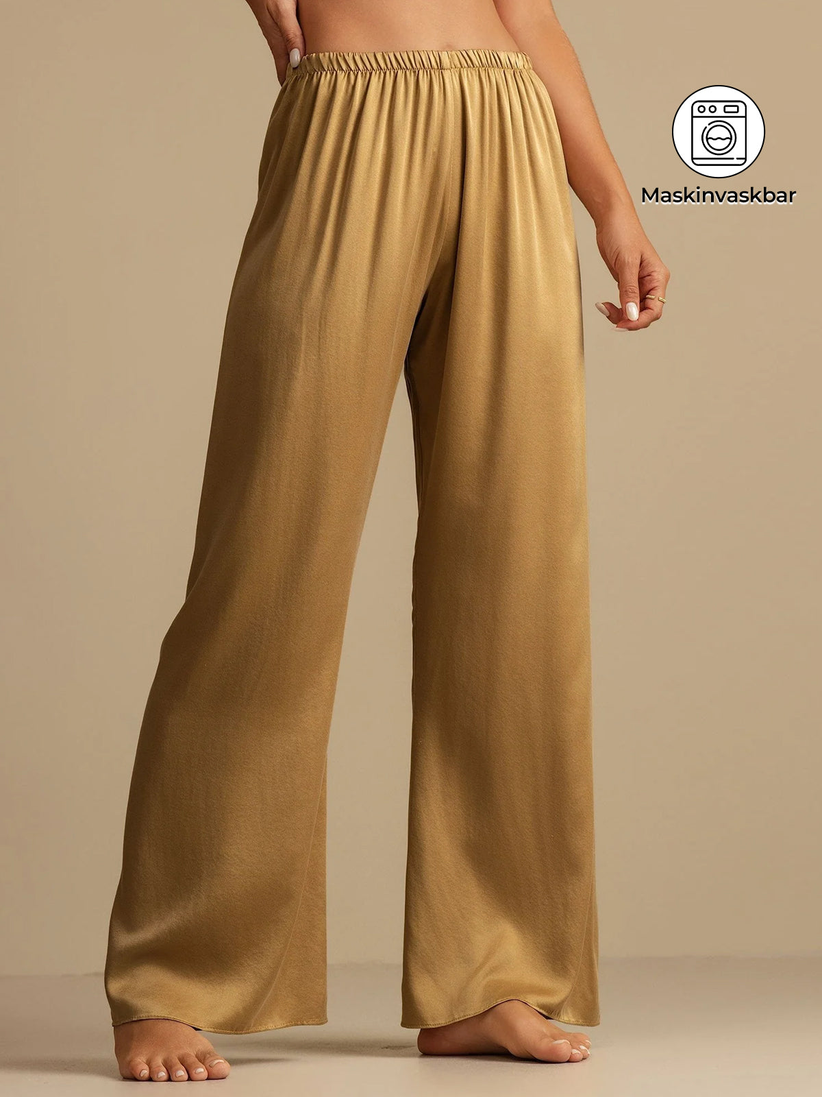 19Momme Vaskbar Silke Bredbuks for Kvinner med Elastisk Midje