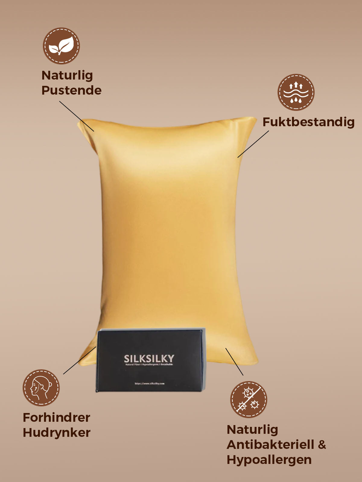 22Momme 100% Silke Putetrekk - Konvoluttlukking