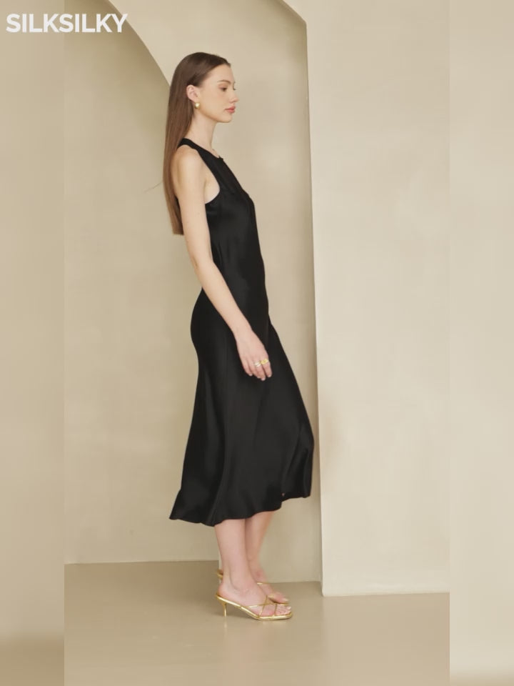 SilkSilky-US-19Momme-Silk-Blend-Sleeveless-Round-Neck-Dress-video-001