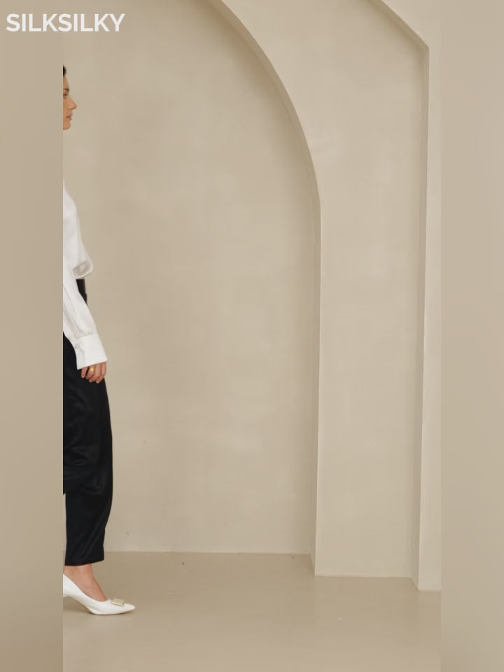 SilkSilky-NO 19Momme Silke Womens Pants video 001