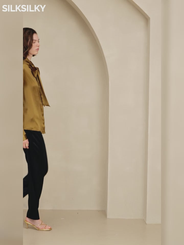 SilkSilky-NO 19Momme Silke Womens Shirt video 001