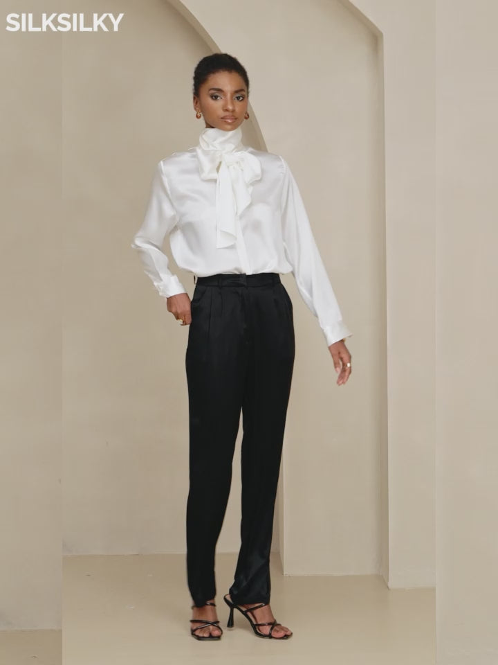 SilkSilky-NO 19Momme Silke Womens Shirt video 001