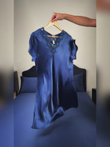 SilkSilky-NO Short Sleeve V Neck Nattkjole video 001