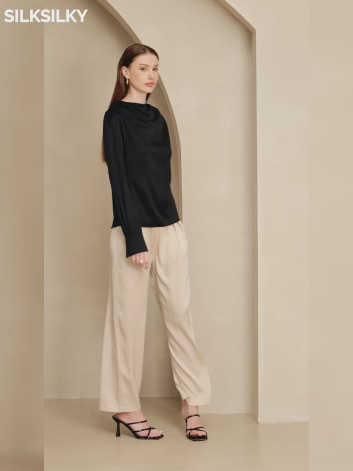 SilkSilky-NO 19Momme Silke Womens Shirt video 001