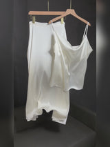 SilkSilky-NO Spaghetti Strap Cowl Neck Women's Outfit Sets video 001