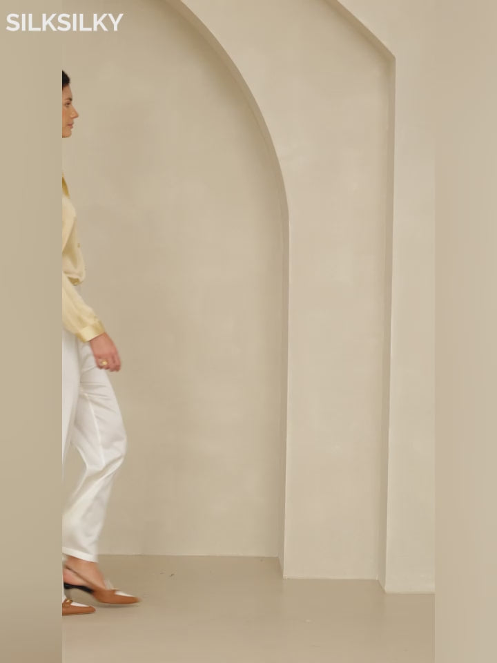 SilkSilky-NO 19Momme Silke Womens Pants video 001