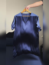 SilkSilky-NO Half Sleeve V Neck Nattkjole video 001