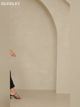 SilkSilky-NO 19Momme Kappeermer Rund Hals T-skjorte for Kvinner video 001