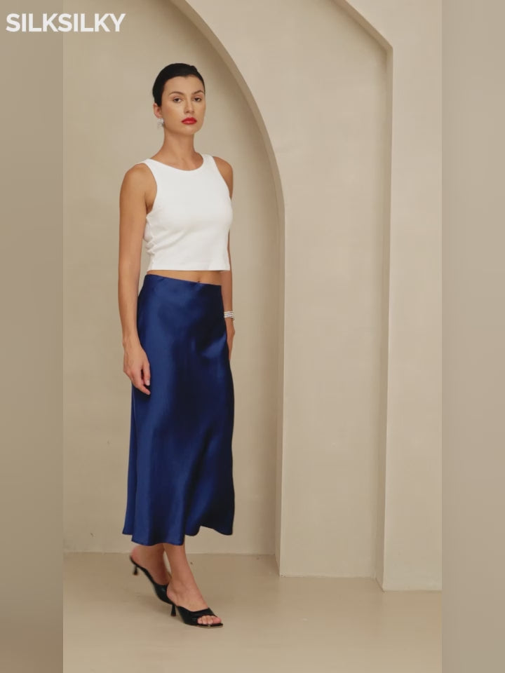 SilkSilky-NO 19Momme Pure Silk Skirt-video-001