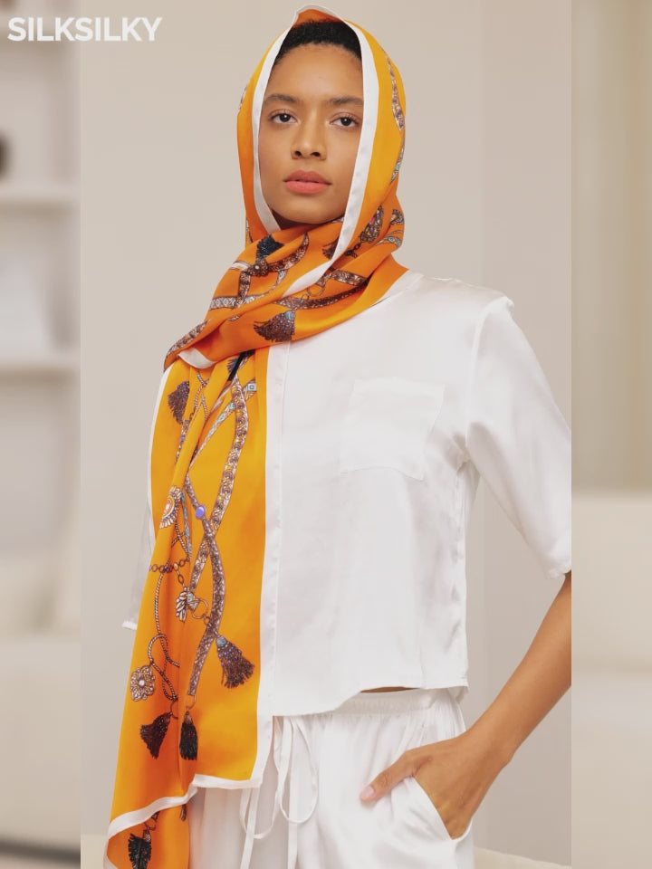SilkSilky-NO Pure Silk Scarf-video-001