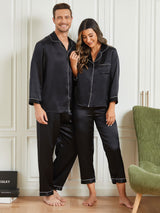[Svart] SilkSilky-NO Pure Silk Long Sleeve Couple 003